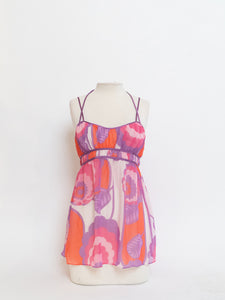 Vintage x Sheer Retro Purple & Pink Top (M, L)