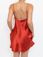 Load image into Gallery viewer, Vintage x Orange/Red Satin Slip Dress (M, L)