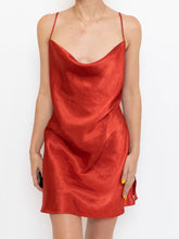 Load image into Gallery viewer, Vintage x Orange/Red Satin Slip Dress (M, L)