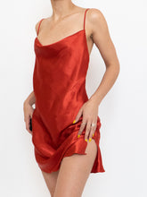 Load image into Gallery viewer, Vintage x Orange/Red Satin Slip Dress (M, L)