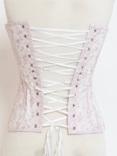 Load image into Gallery viewer, Vintage x Baby Pink &amp; White Patterned Heavy Corset (XS-M)