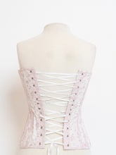 Load image into Gallery viewer, Vintage x Baby Pink &amp; White Patterned Heavy Corset (XS-M)