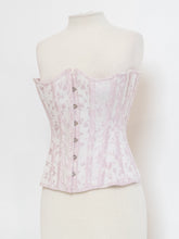 Load image into Gallery viewer, Vintage x Baby Pink &amp; White Patterned Heavy Corset (XS-M)