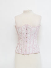 Load image into Gallery viewer, Vintage x Baby Pink &amp; White Patterned Heavy Corset (XS-M)