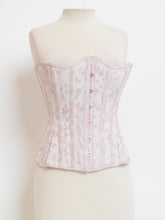 Load image into Gallery viewer, Vintage x Baby Pink &amp; White Patterned Heavy Corset (XS-M)