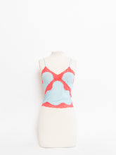 Load image into Gallery viewer, Vintage x Deadstock Mesh Blue &amp; Pink Lace Tank (S)