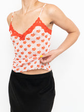 Load image into Gallery viewer, Vintage x Deadstock Pink &quot;Cute&quot; Mesh &amp; Lace Tank (XS, S)