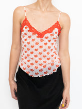 Load image into Gallery viewer, Vintage x Deadstock Pink &quot;Cute&quot; Mesh &amp; Lace Tank (XS, S)