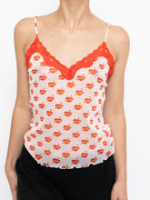 Load image into Gallery viewer, Vintage x Deadstock Pink &quot;Cute&quot; Mesh &amp; Lace Tank (XS, S)