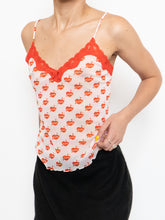 Load image into Gallery viewer, Vintage x Deadstock Pink &quot;Cute&quot; Mesh &amp; Lace Tank (XS, S)