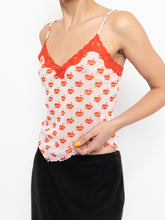 Load image into Gallery viewer, Vintage x Deadstock Pink &quot;Cute&quot; Mesh &amp; Lace Tank (XS, S)