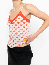 Load image into Gallery viewer, Vintage x Deadstock Pink &quot;Cute&quot; Mesh &amp; Lace Tank (XS, S)
