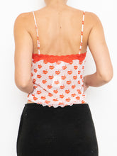 Load image into Gallery viewer, Vintage x Deadstock Pink &quot;Cute&quot; Mesh &amp; Lace Tank (XS, S)