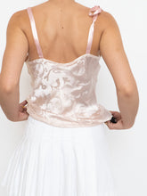 Load image into Gallery viewer, Vintage x Deadstock Baby Pink Silk Floral Tank (XS, S)
