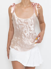 Load image into Gallery viewer, Vintage x Deadstock Baby Pink Silk Floral Tank (XS, S)