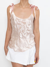 Load image into Gallery viewer, Vintage x Deadstock Baby Pink Silk Floral Tank (XS, S)