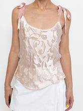 Load image into Gallery viewer, Vintage x Deadstock Baby Pink Silk Floral Tank (XS, S)