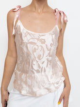 Load image into Gallery viewer, Vintage x Deadstock Baby Pink Silk Floral Tank (XS, S)