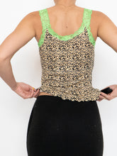 Load image into Gallery viewer, Vintage x Deadstock Cheetah &amp; Neon Lace Tank (S, M)