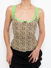 Load image into Gallery viewer, Vintage x Deadstock Cheetah &amp; Neon Lace Tank (S, M)