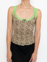 Load image into Gallery viewer, Vintage x Deadstock Cheetah &amp; Neon Lace Tank (S, M)