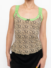 Load image into Gallery viewer, Vintage x Deadstock Cheetah &amp; Neon Lace Tank (S, M)