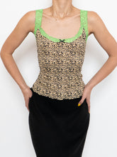 Load image into Gallery viewer, Vintage x Deadstock Cheetah &amp; Neon Lace Tank (S, M)