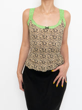 Load image into Gallery viewer, Vintage x Deadstock Cheetah &amp; Neon Lace Tank (S, M)