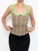 Load image into Gallery viewer, Vintage x Deadstock Cheetah &amp; Neon Lace Tank (S, M)