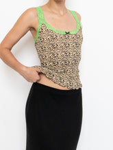 Load image into Gallery viewer, Vintage x Deadstock Cheetah &amp; Neon Lace Tank (S, M)