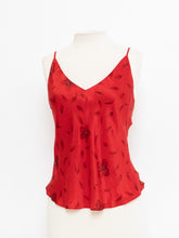 Load image into Gallery viewer, Vintage x Red Silk Floral Beaded Tank (M, L)
