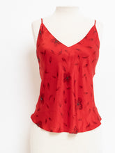Load image into Gallery viewer, Vintage x Red Silk Floral Beaded Tank (M, L)