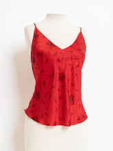 Load image into Gallery viewer, Vintage x Red Silk Floral Beaded Tank (M, L)