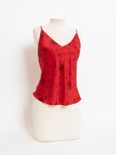 Load image into Gallery viewer, Vintage x Red Silk Floral Beaded Tank (M, L)