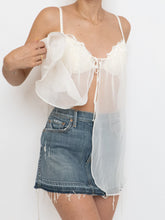 Load image into Gallery viewer, Vintage x Cream Sheer Layered Bra Top (S, M, B Cup)