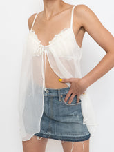 Load image into Gallery viewer, Vintage x Cream Sheer Layered Bra Top (S, M, B Cup)