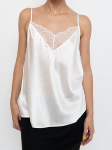 Modern x Deadstock White Silk & Lace Top (M)