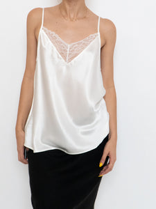 Modern x Deadstock White Silk & Lace Top (M)