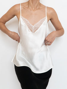 Modern x Deadstock White Silk & Lace Top (M)