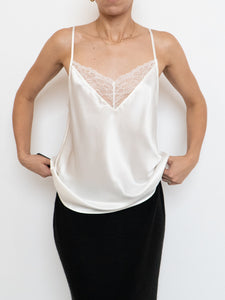 Modern x Deadstock White Silk & Lace Top (M)