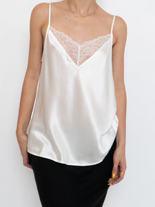 Modern x Deadstock White Silk & Lace Top (M)