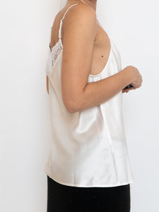 Modern x Deadstock White Silk & Lace Top (M)