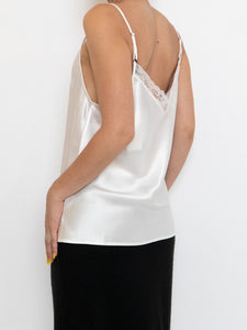 Modern x Deadstock White Silk & Lace Top (M)