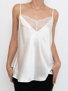 Modern x Deadstock White Silk & Lace Top (M)