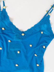 VINTAGE  x Blue Mesh Floral Embroidered Set (XS, S)