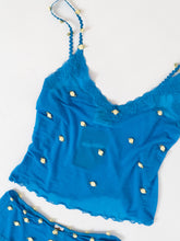 Load image into Gallery viewer, VINTAGE  x Blue Mesh Floral Embroidered Set (XS, S)