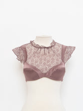 Load image into Gallery viewer, Modern x VS Ash Pink Satin &amp; Lace Bra Top (XS, B)
