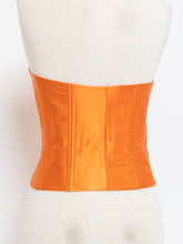 Load image into Gallery viewer, VINTAGE x Satin Orange Zip-up Corset (M)