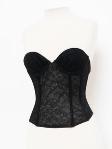 Vintage x VERA WANG Black Lace Corset (XS, 34B)