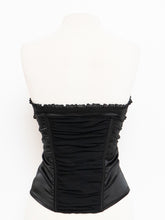 Load image into Gallery viewer, Modern x BEBE Black Satin Panelled Corset (XS, S)